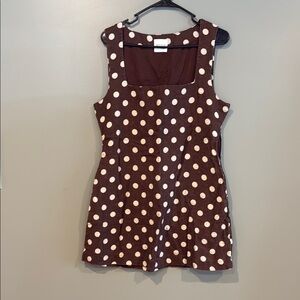 Posse Sleeveless Brown Dress with Polka Dots